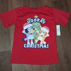 BLUEY Christmas Red Kids T-Shirt, XS 4/5